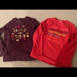 Girls fall themed shirts